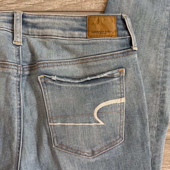American Eagle Outfitters Light Blue Denim Jean Jeggings 10 Long - Picture 6 of 9